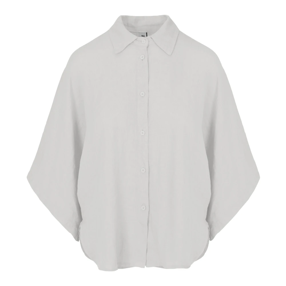 Bomboogie Donna Bianco - Comfort Fit Linen Shirt - Blouses & Shirts - L