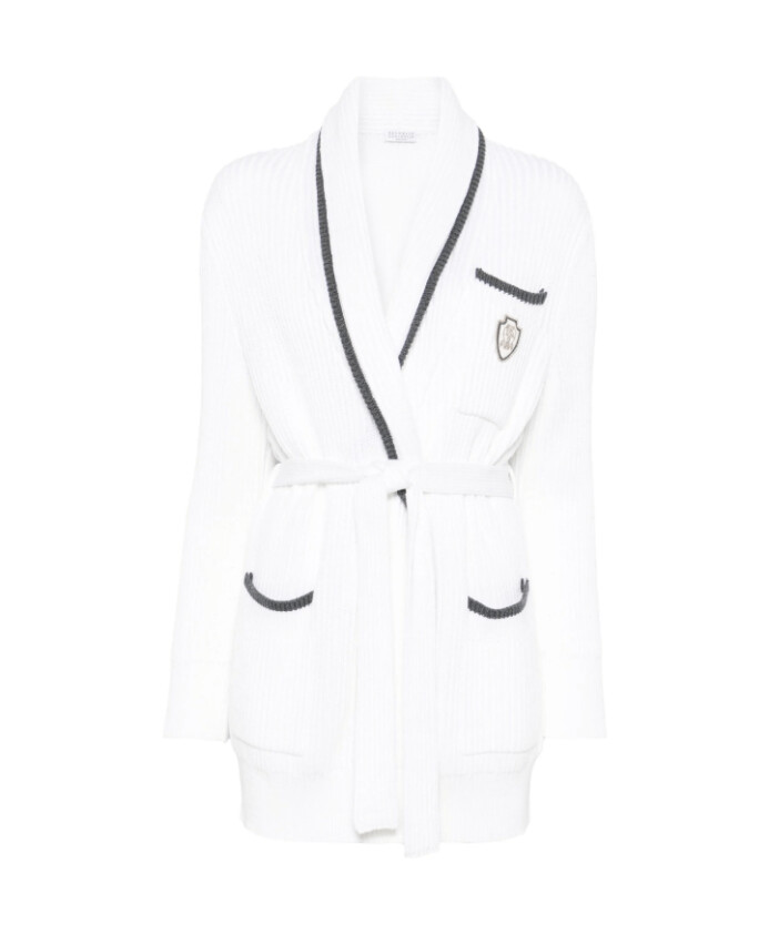cardigan-blanc-avec-logo-patch