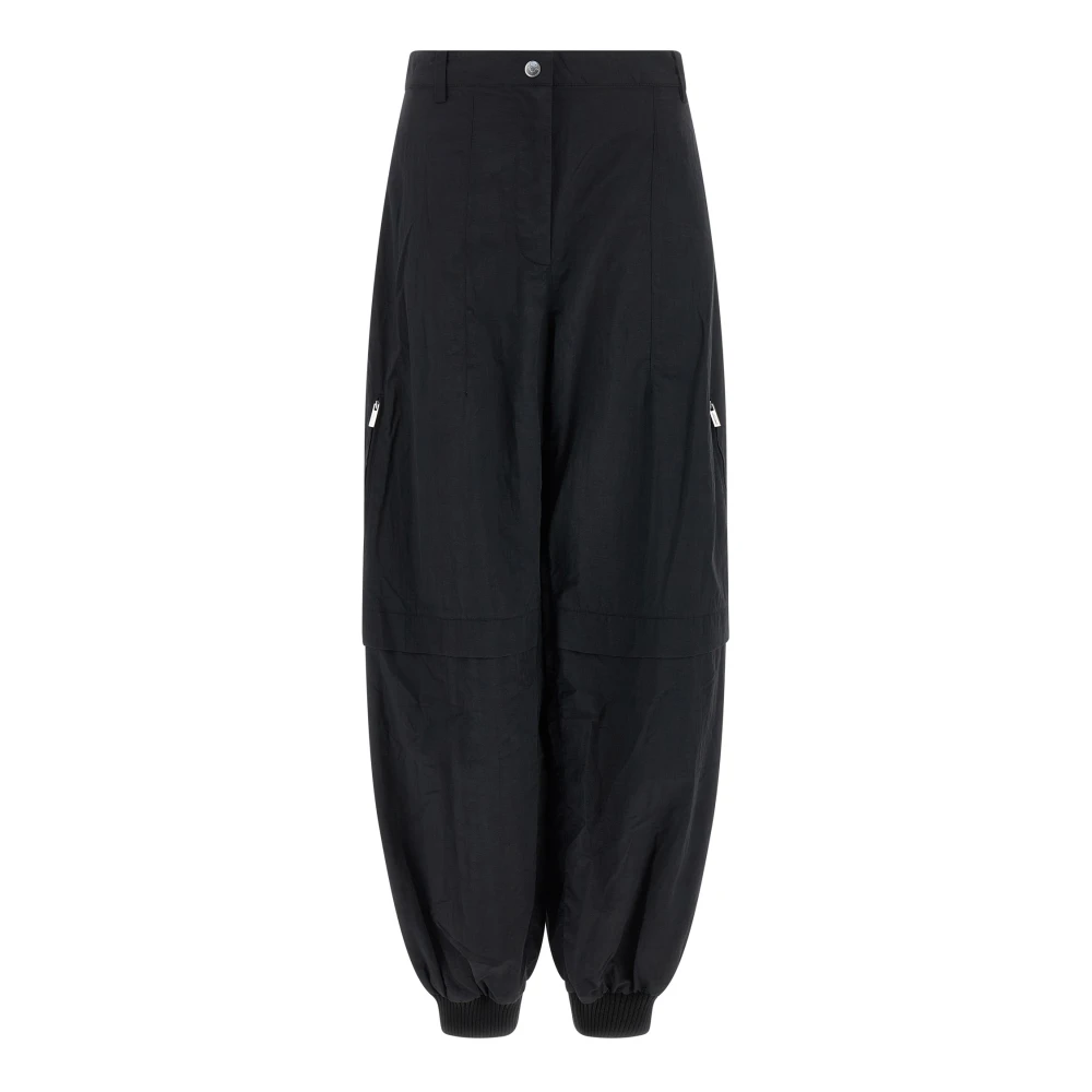 Jacquemus Black Wide Trousers, Female, 2XS, Le Cargo Ovalo Trousers