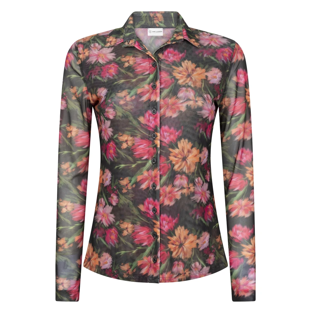 Jane Lushka Sofistikerad Blommig LS Blus Multicolor, Dam