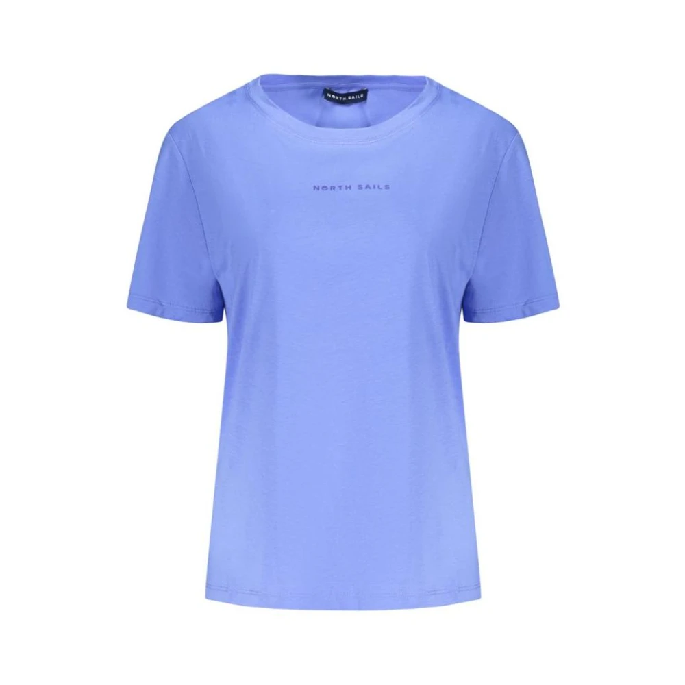 North Sails Women's Blue Embossed Logo Wide Neck T-Shirt