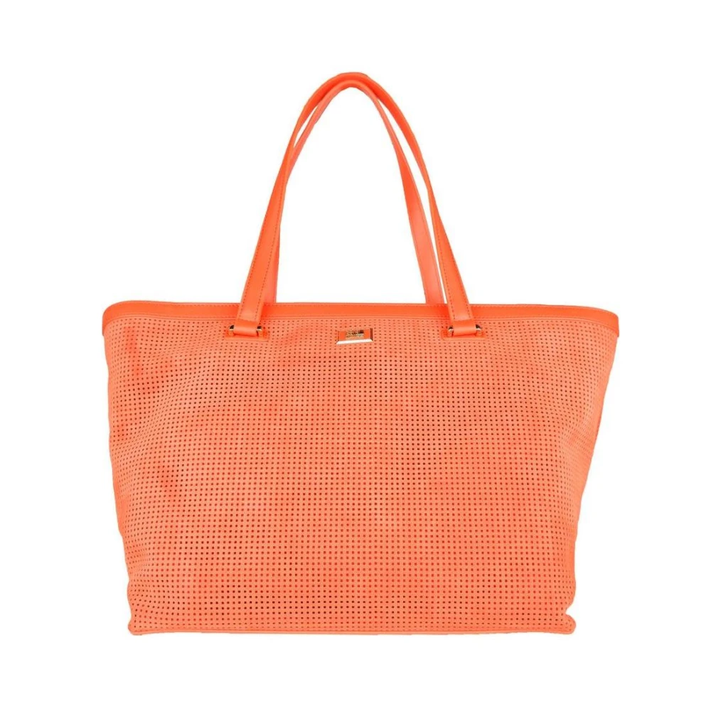 Cavalli Class Orange Perforerad Handväska med Dragkedja Orange, Dam