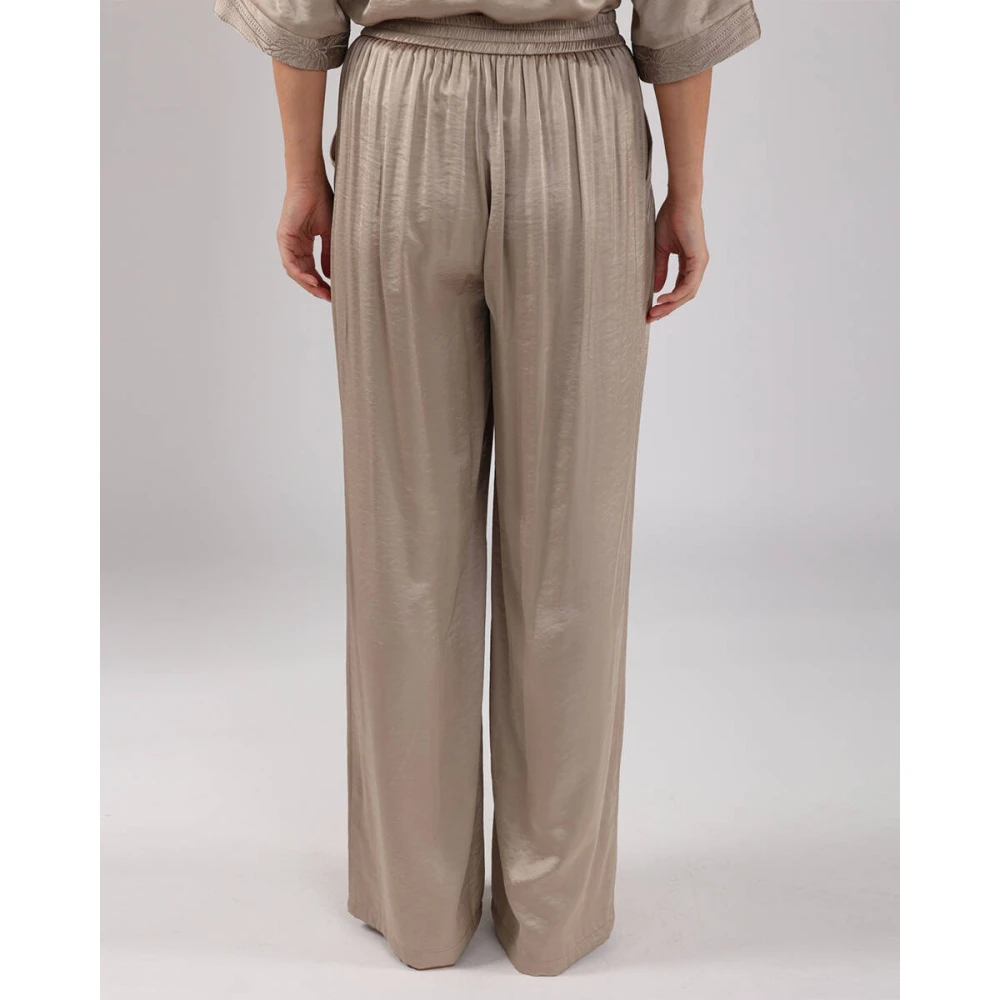Nukus Zijden Josephine Broek Beige Dames