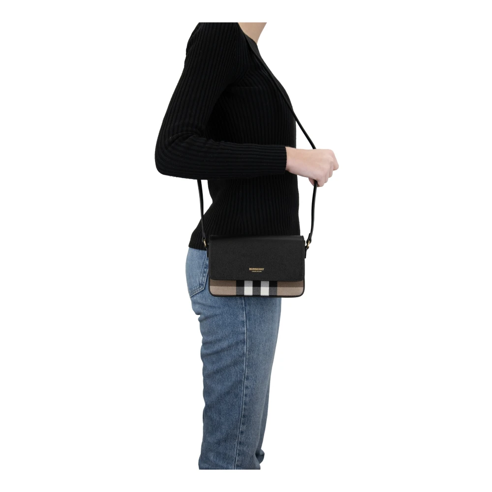 Burberry Dames Schoudertas Magneetknoop Black Dames