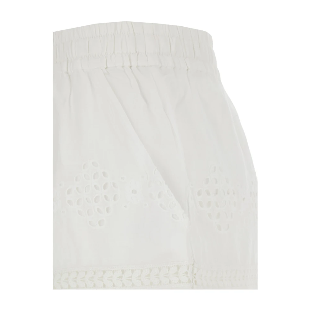 Isabel Marant Étoile Witte Kanten Detail Katoen Dames Shorts White Dames