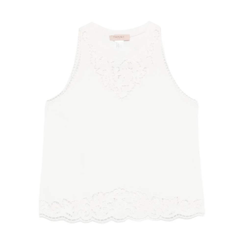 Twinset Women's White Sleeveless Tops, Xs, Sleeveless Tops