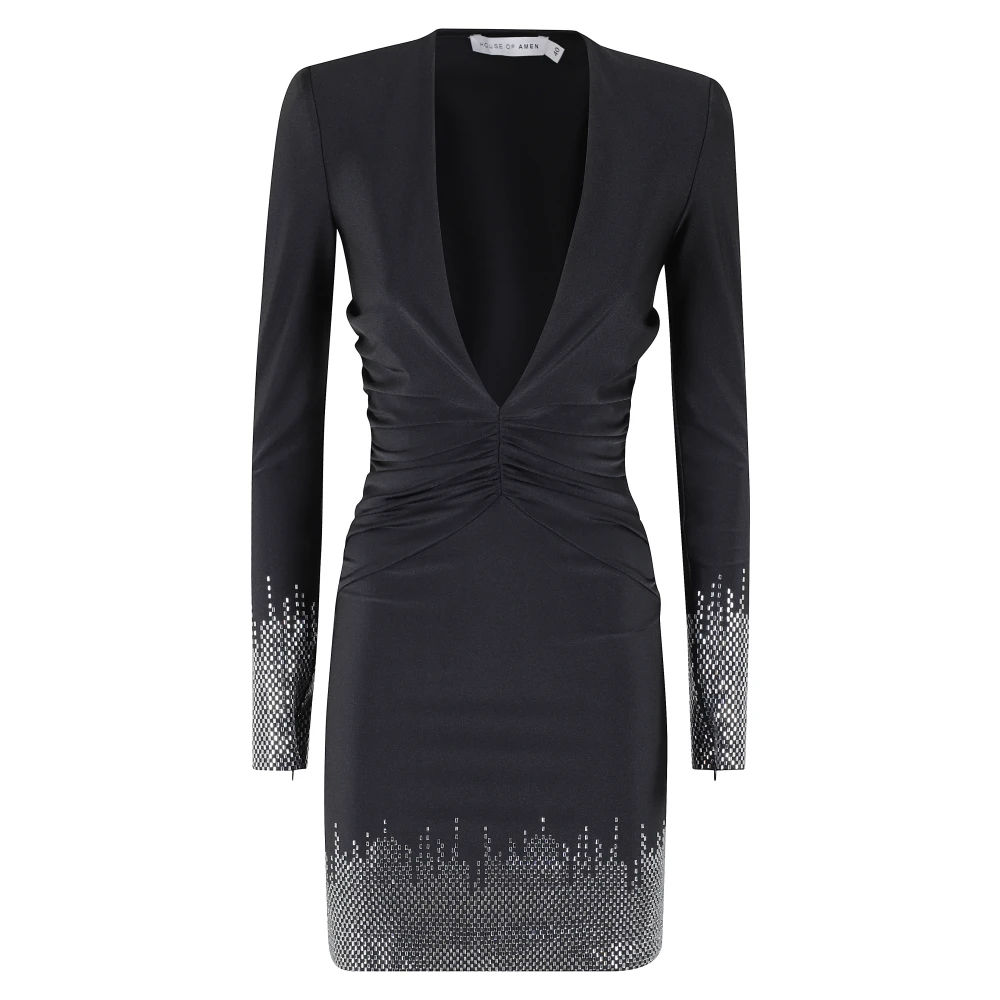 Amen Lycra Jurk voor Stijlvolle Look Black Dames
