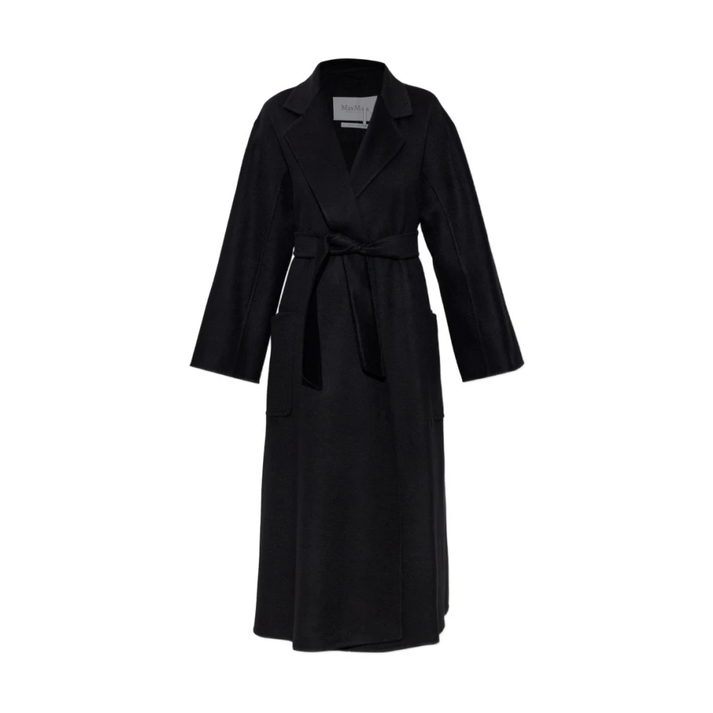 Max Mara Cappotto Ludmilla Con Cintura - Female - Belted Coats - Black - S - Coats