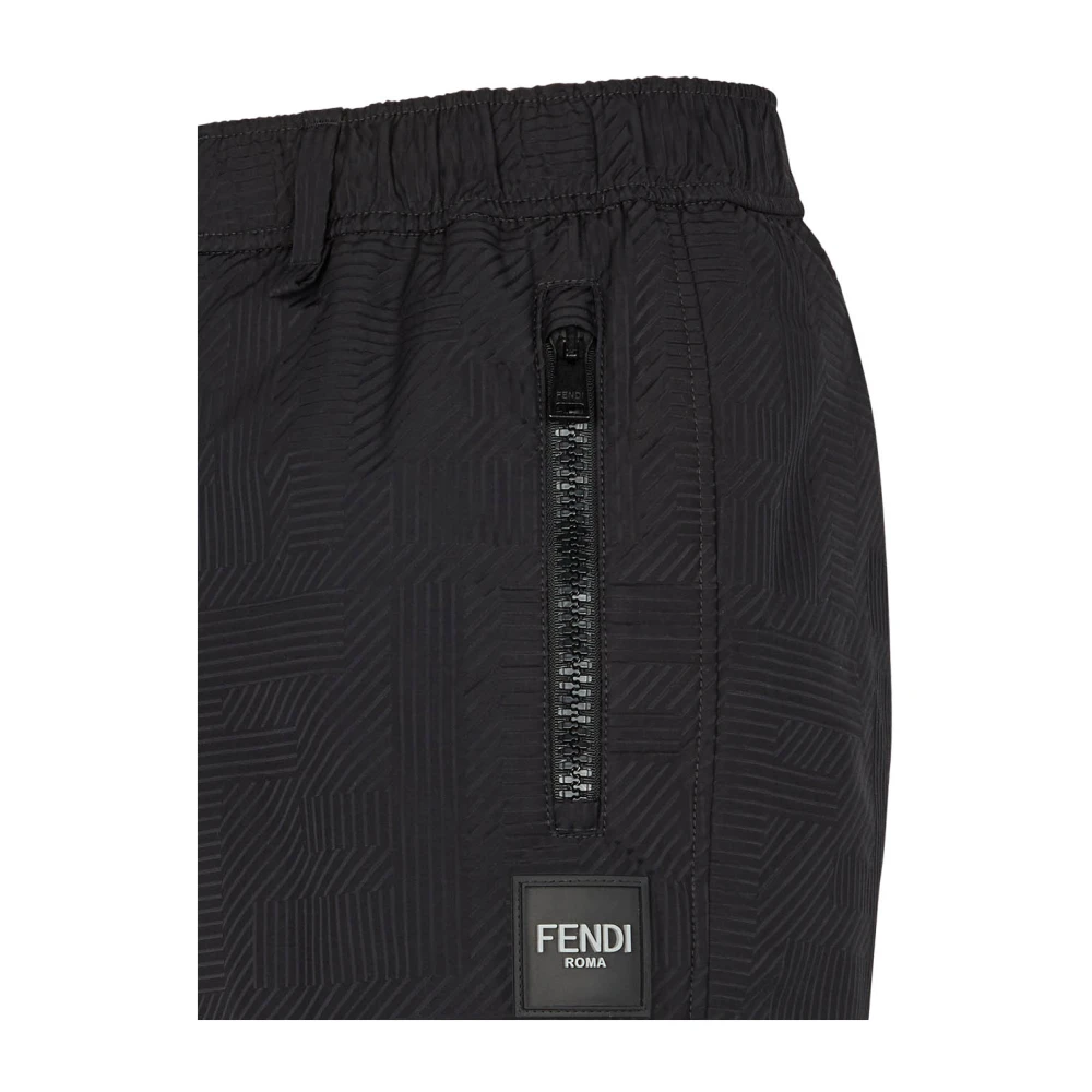 Fendi Technische Ski Broek met Logo Black Heren