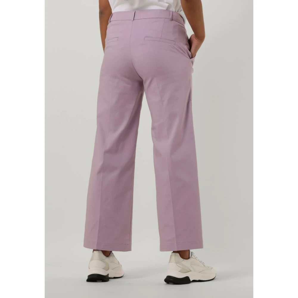 Summum Woman Wijde Pijp Klassieke Stretch Broek Purple Dames