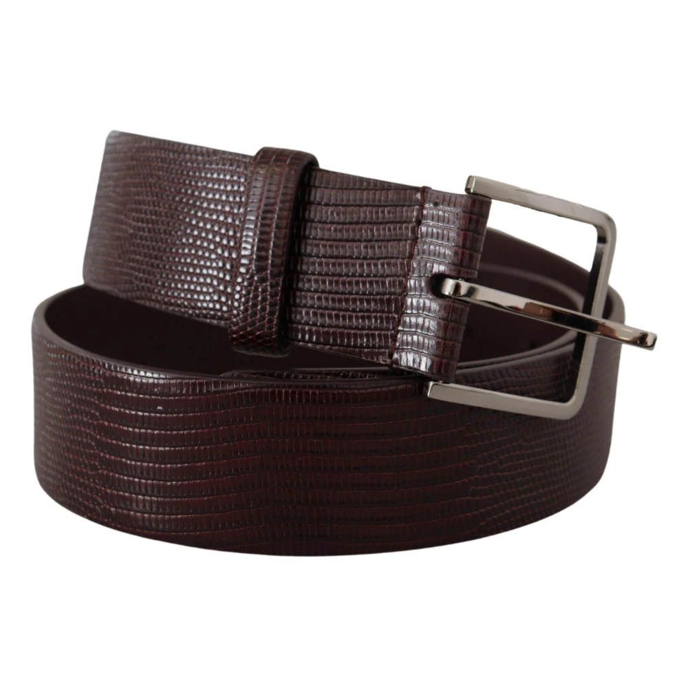 Dolce & Gabbana Elegante donkerbruine leren riem Brown Heren