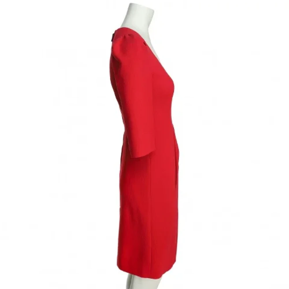 Prada Vintage Pre-owned Wool dresses Red Dames