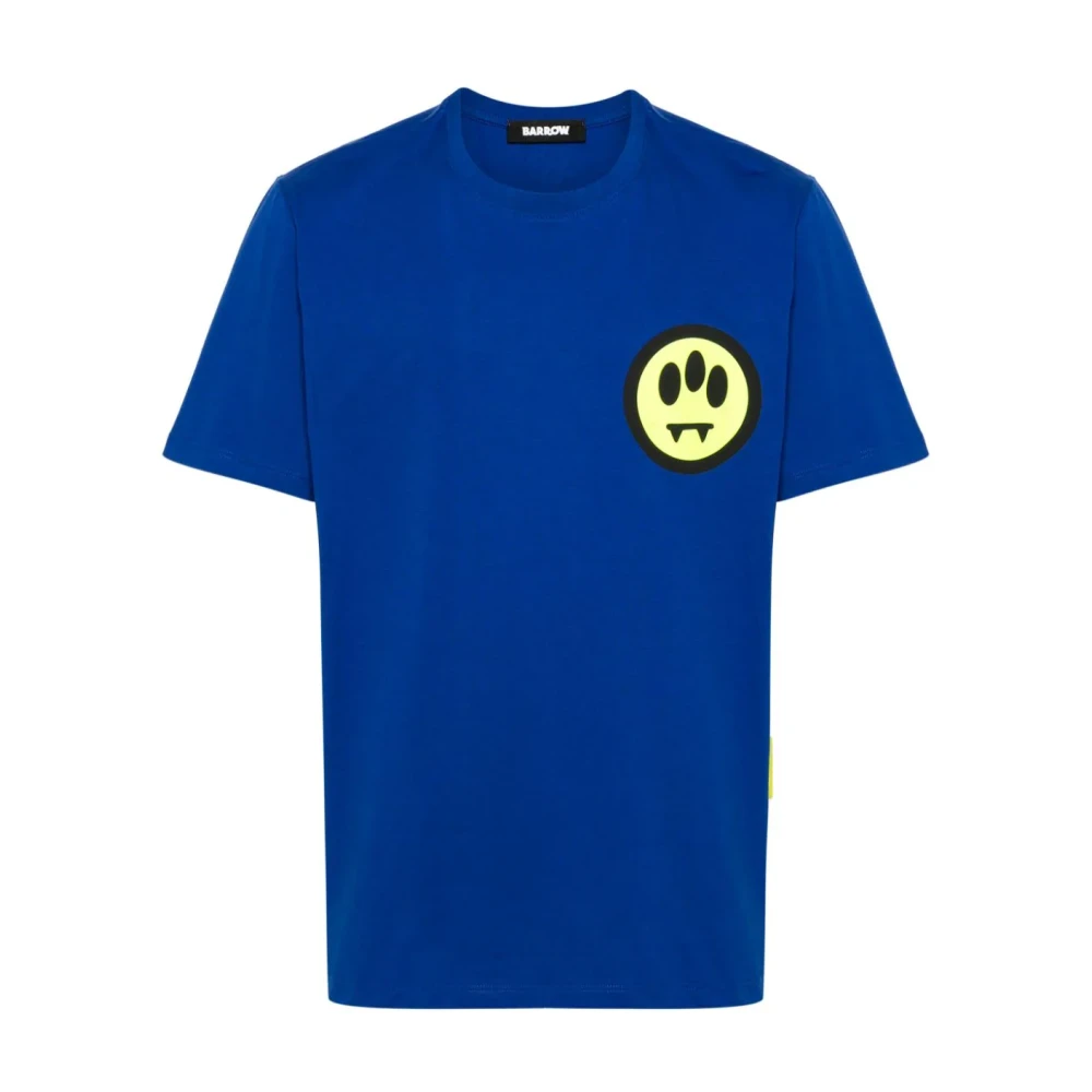 Barrow Logo Katoenen T-Shirt met Reflecterend Label Blue Heren