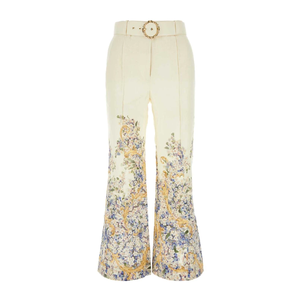 Zimmermann Gedrukte linnen Tama broek met uitlopende pijpen Multicolor Dames