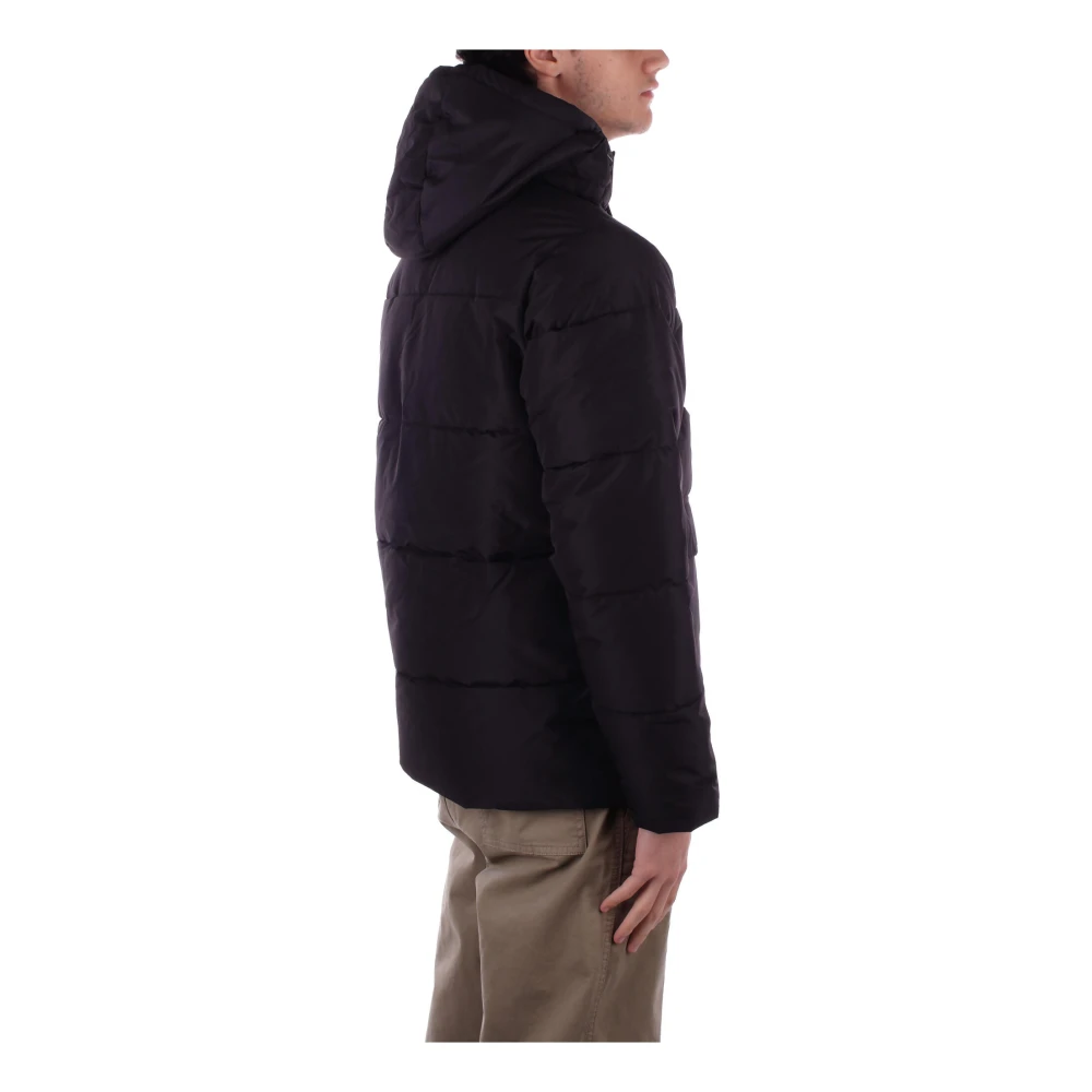 Only & Sons Zwarte jas met capuchon rits zakken Black Heren
