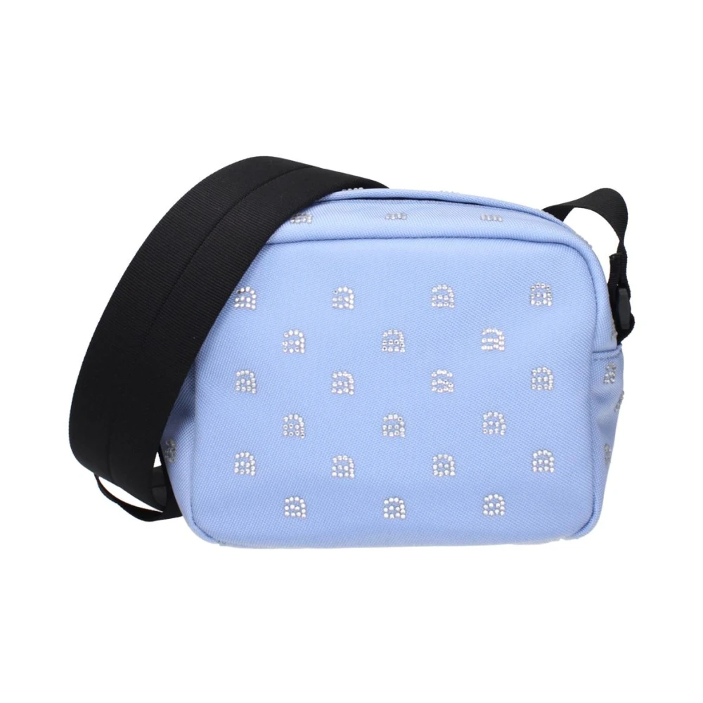 Alexander Wang Vrouw Blauw Rhinestone Crossbody Tas Met Verstelbare Schouderband