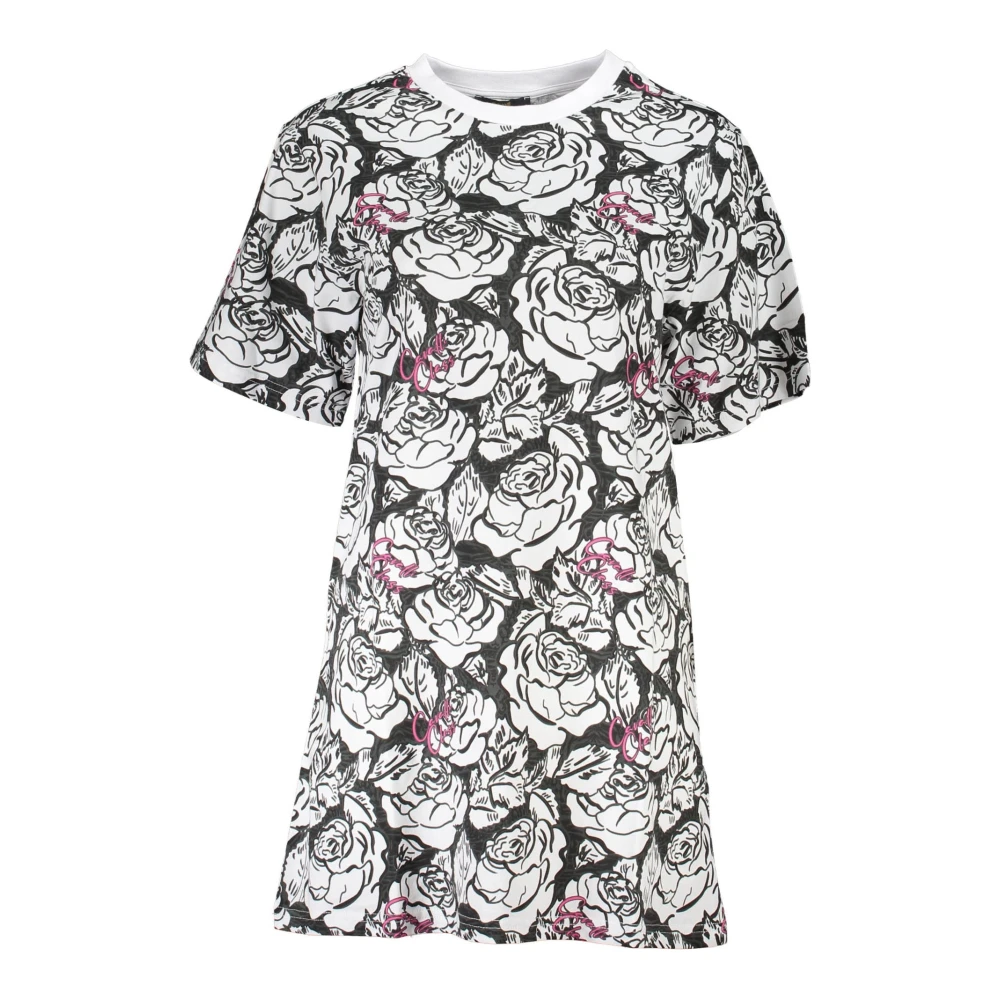 Cavalli Class White Short Dress With Round Neck - Female - Short Dresses - L - Dresses