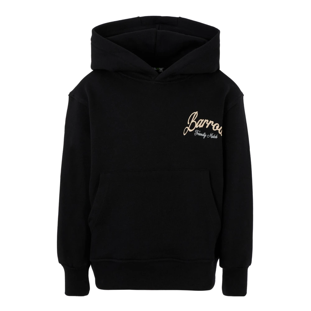 Barrow Black Kids Sweatshirts, Unisex, 14 Y, Hoodie With Ivory Logo
