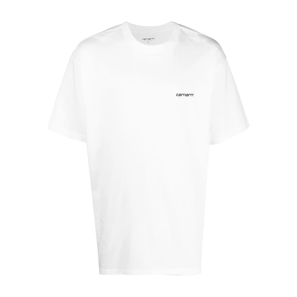 Carhartt WIP Logo-Print Katoenen T-shirt in Wit White Heren