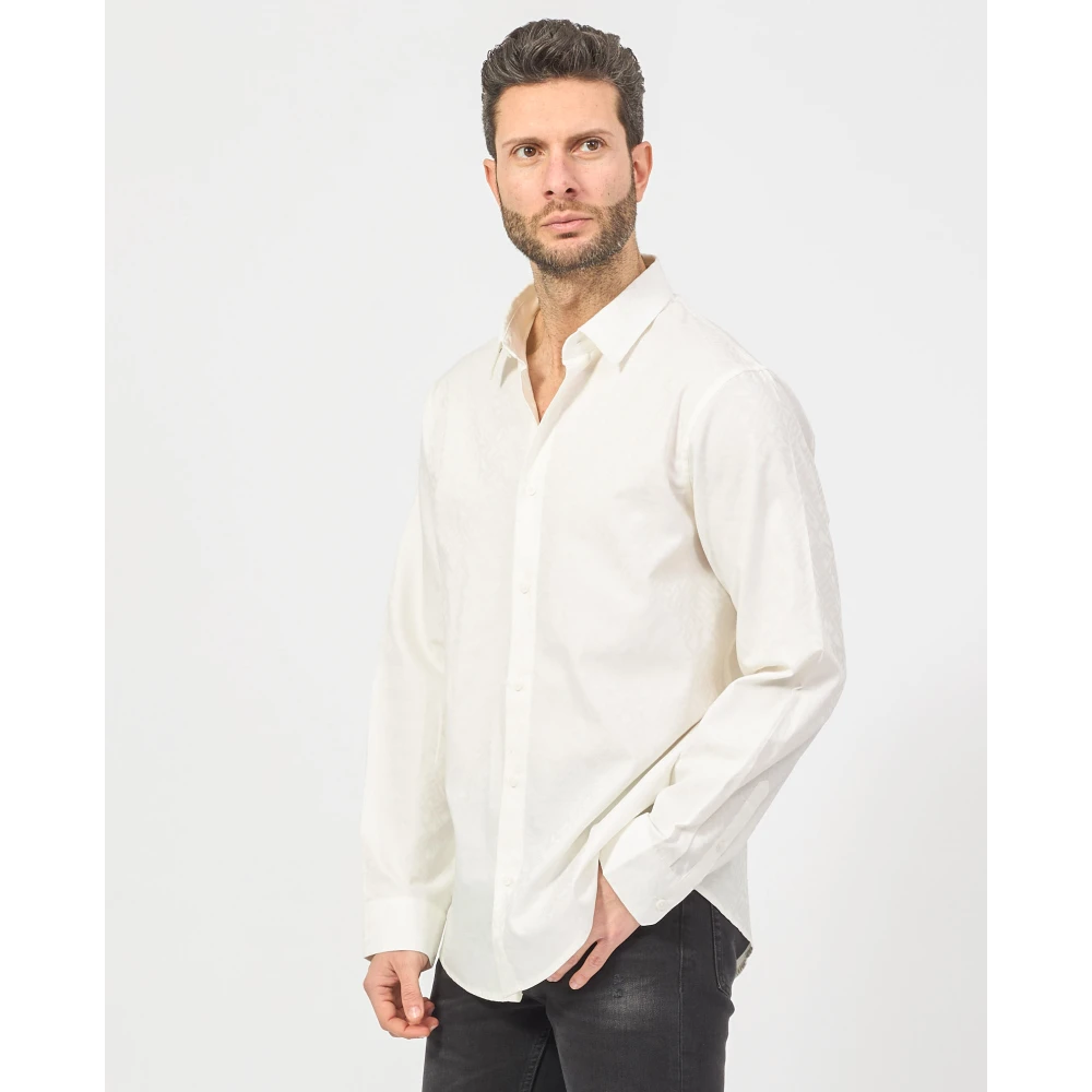 Armani Exchange Wit overhemd met micro-patroon White Heren