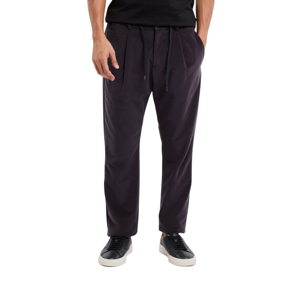 Herno Linen Velvet Broek Blue Heren