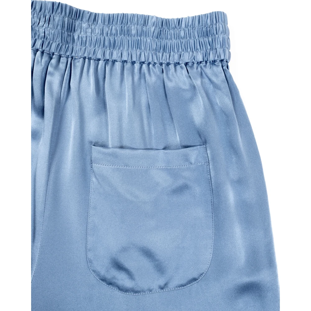 Loulou Studio Zijden Satijnen Elastische Taillebroek Blue Dames
