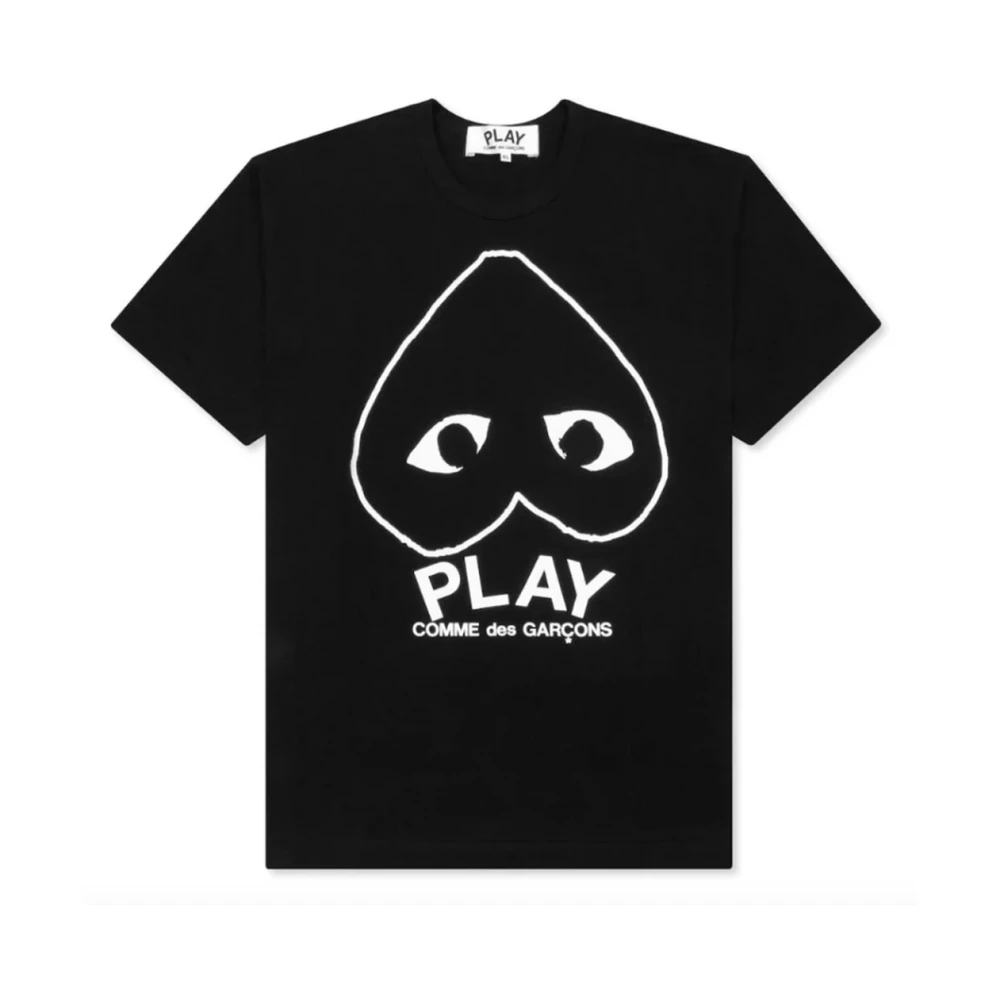 Comme des Garçons Play Logo Print T-shirt in Zwart Black Heren