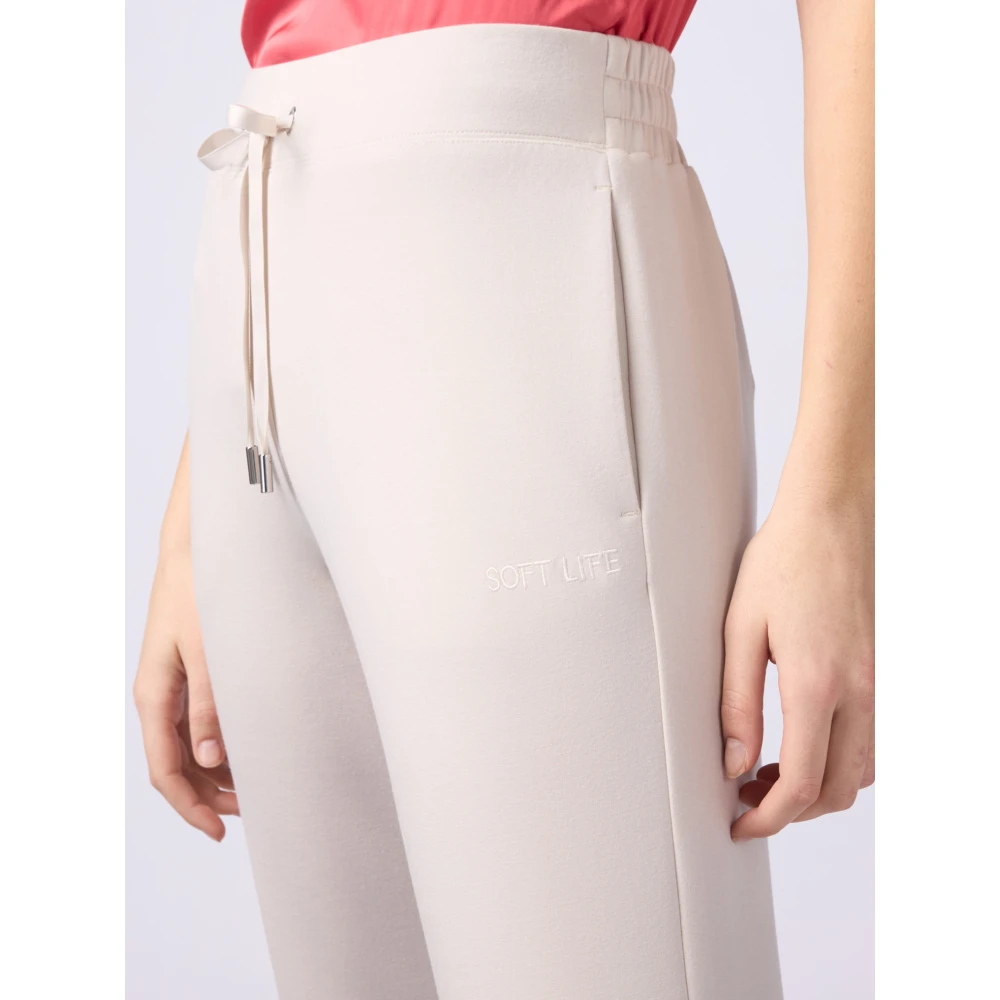 Oltre Zachte joggingbroek met trekkoord Beige Dames