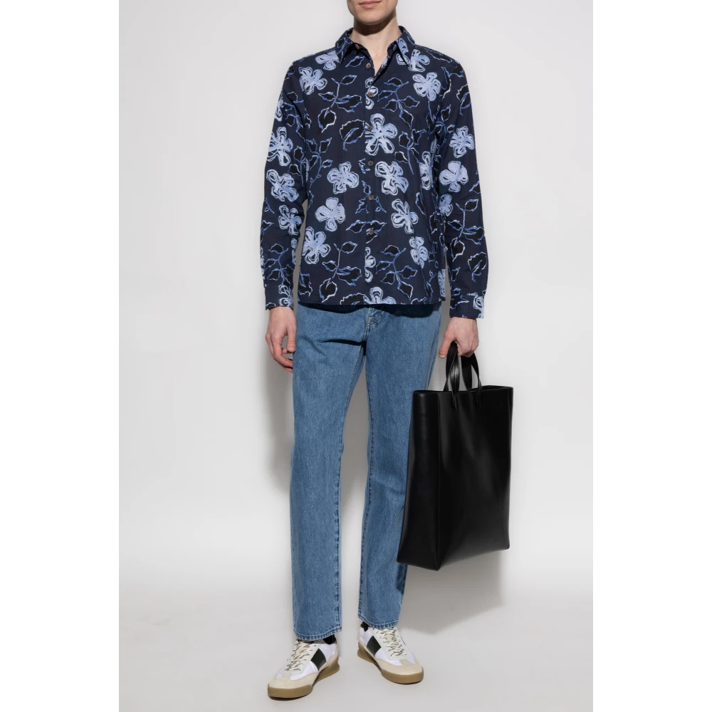 PS By Paul Smith Overhemd met bloemenpatroon Blue Heren