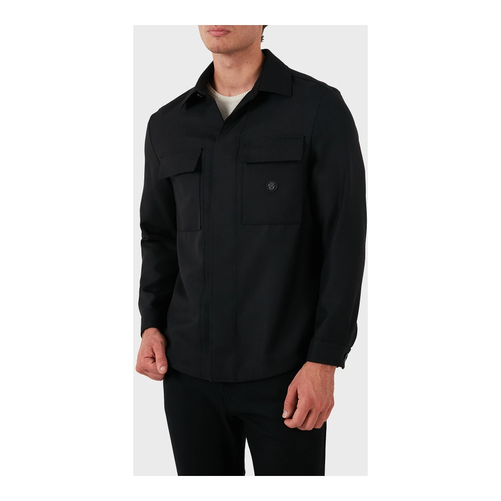 Boss Zwart Logo Jas Carper Black Heren