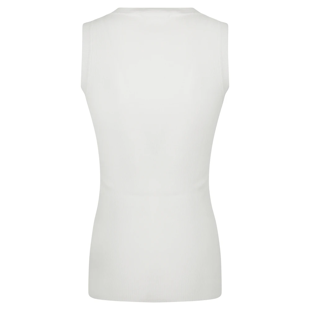 P.a.r.o.s.h. Mouwloze Gebreide Top White Dames