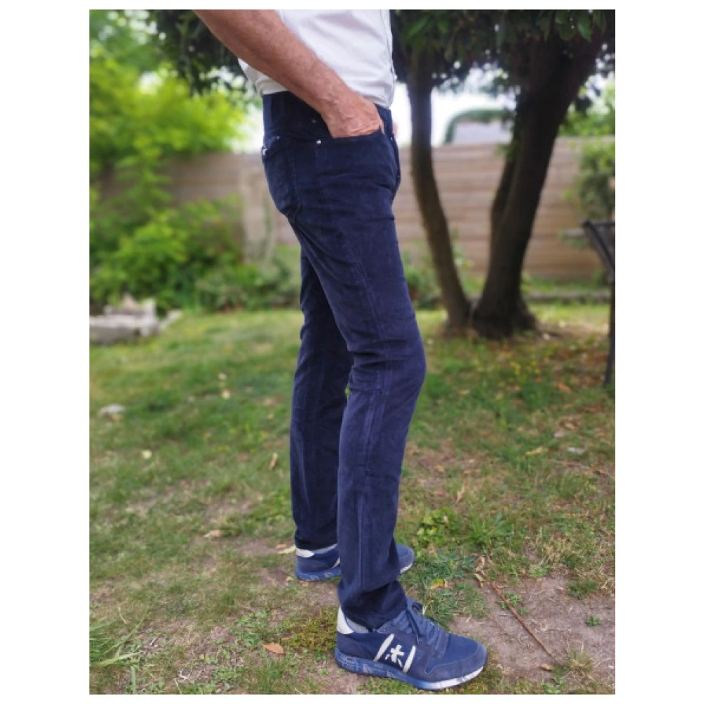 Jacob Cohën Corduroy Slim Fit Broek Blue Heren