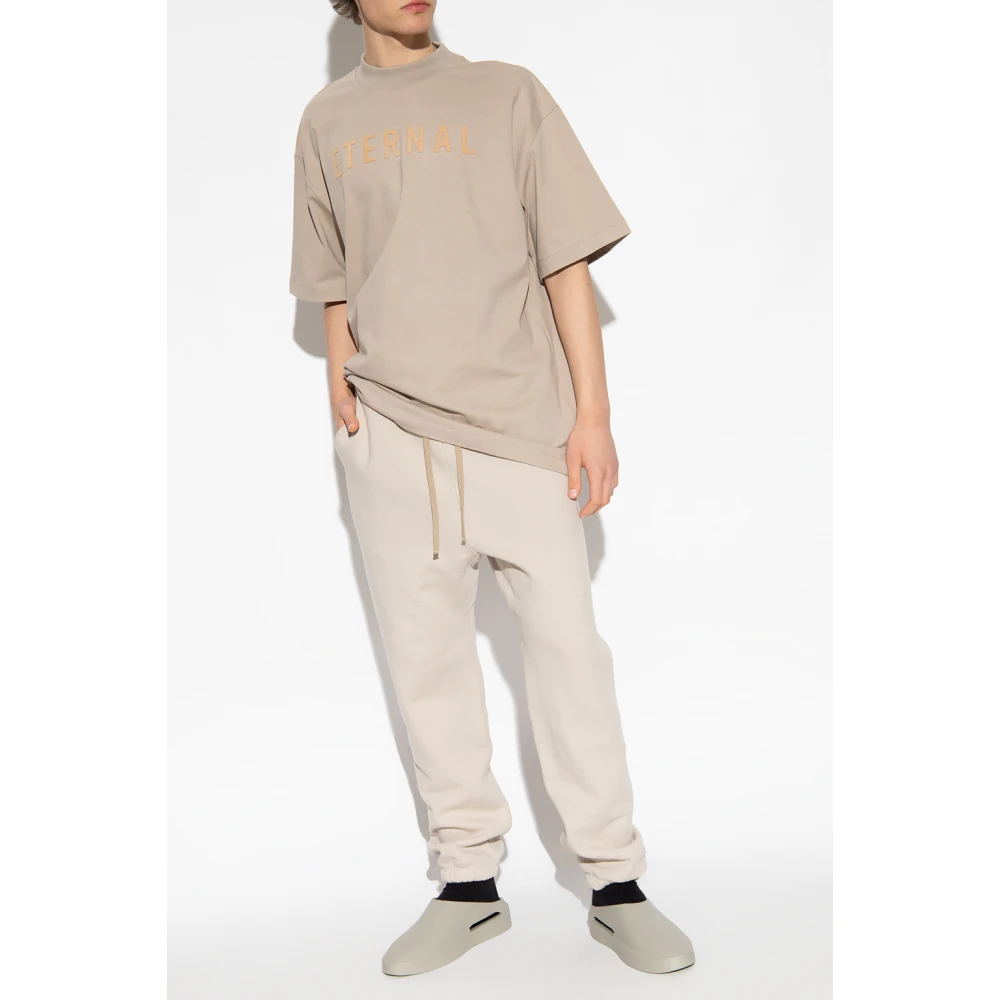 Fear Of God Sweatpants met logo patch Beige Heren