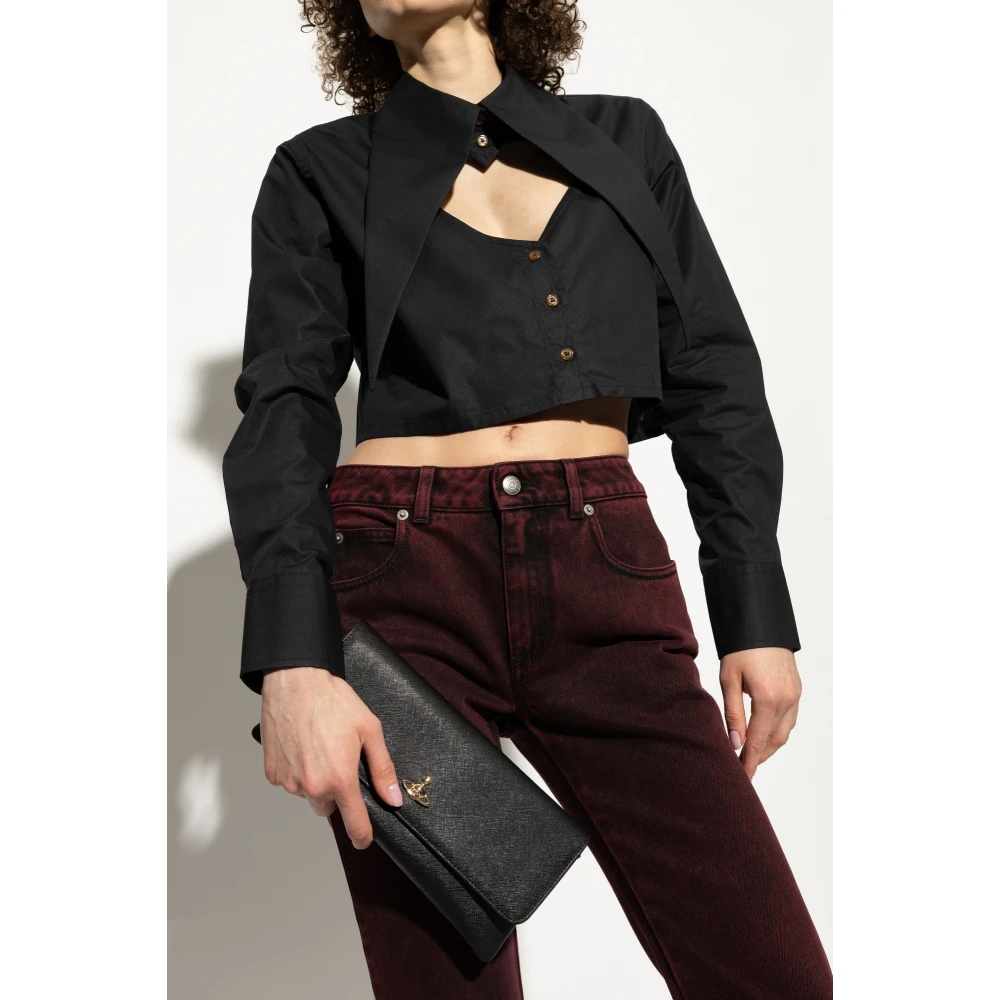 Vivienne Westwood Clutch met logo Black Dames