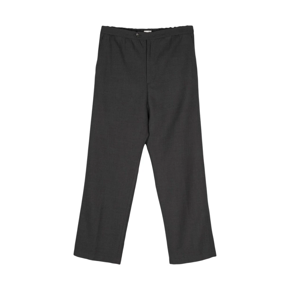 Bally Donkergrijze Wollen Blend Broek met Textuur Gray Heren