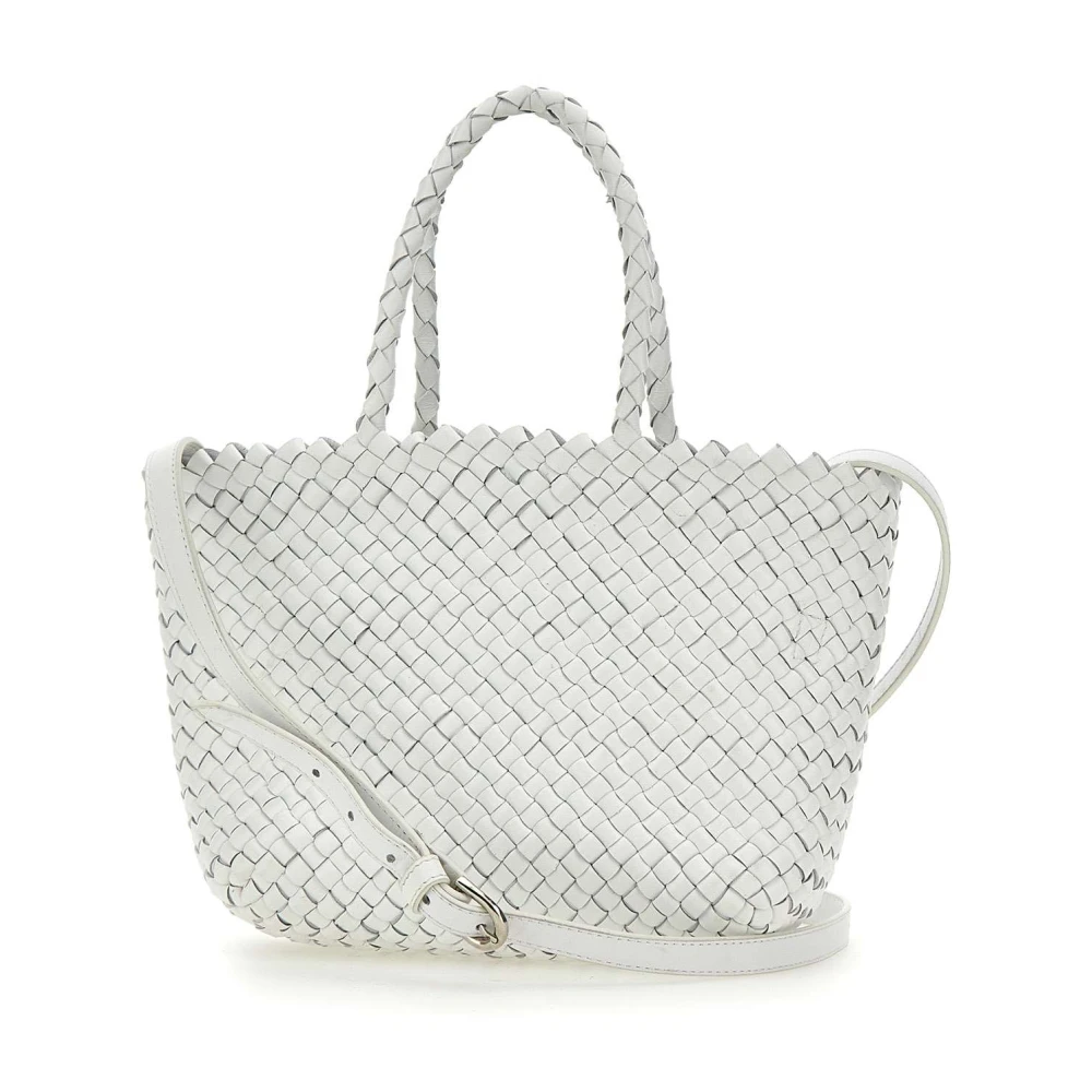 Dragon Diffusion Witte Geweven Leren Handtas met Pochette White Dames