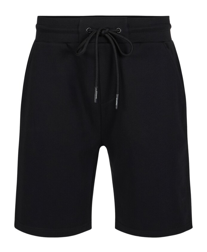 shorts-bermuda-noirs-slim-en-molleton-de-coton-avec-patch-brode