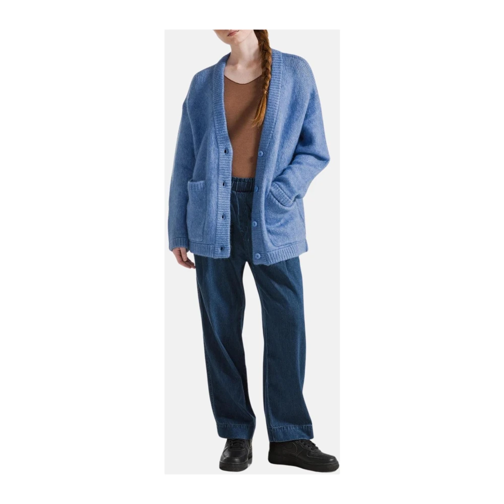 Deha Blauwe Mohair Vest met Knopen Blue Dames