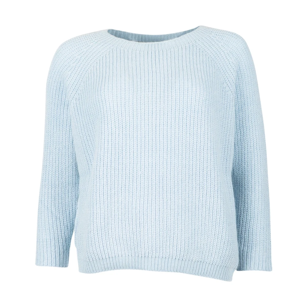 Max Mara Weekend Heldere Blauwe Mohair Crewneck Sweater Blue Dames