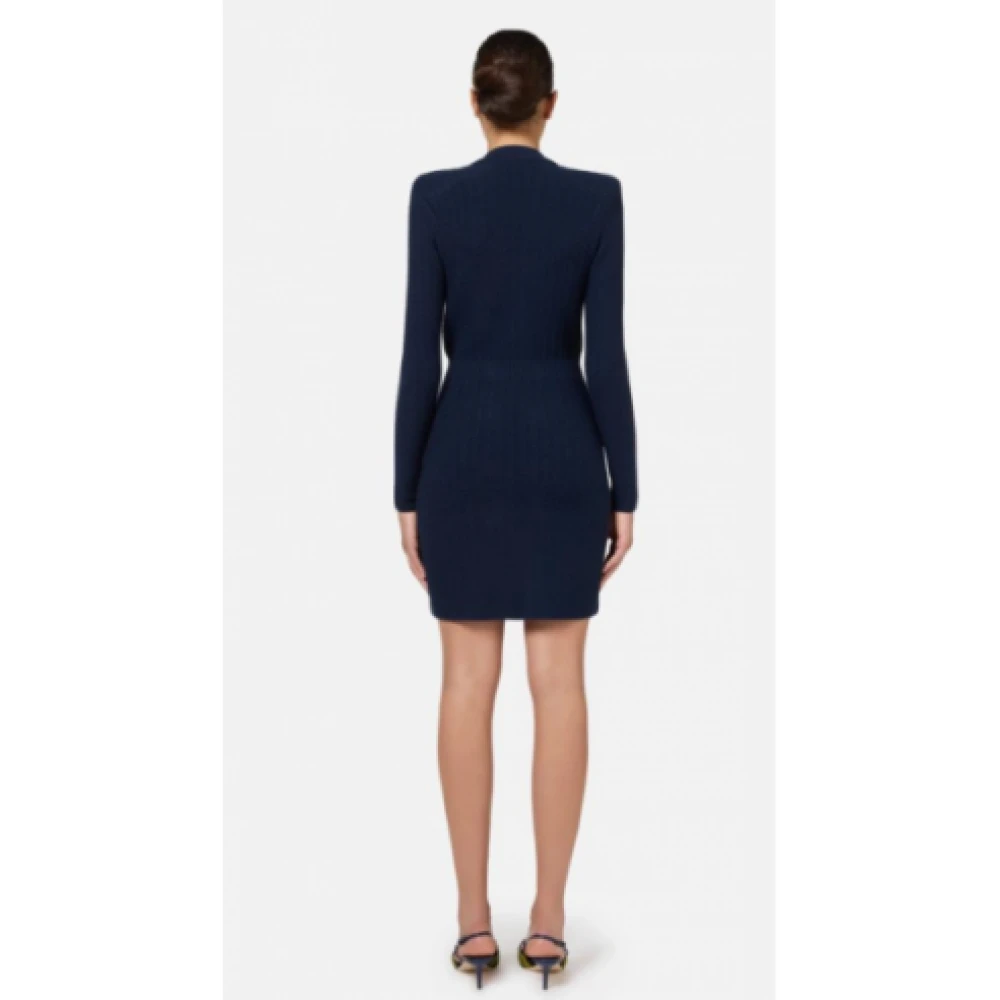 Elisabetta Franchi Blauwe Luxe Coqueline Jurk Blue Dames