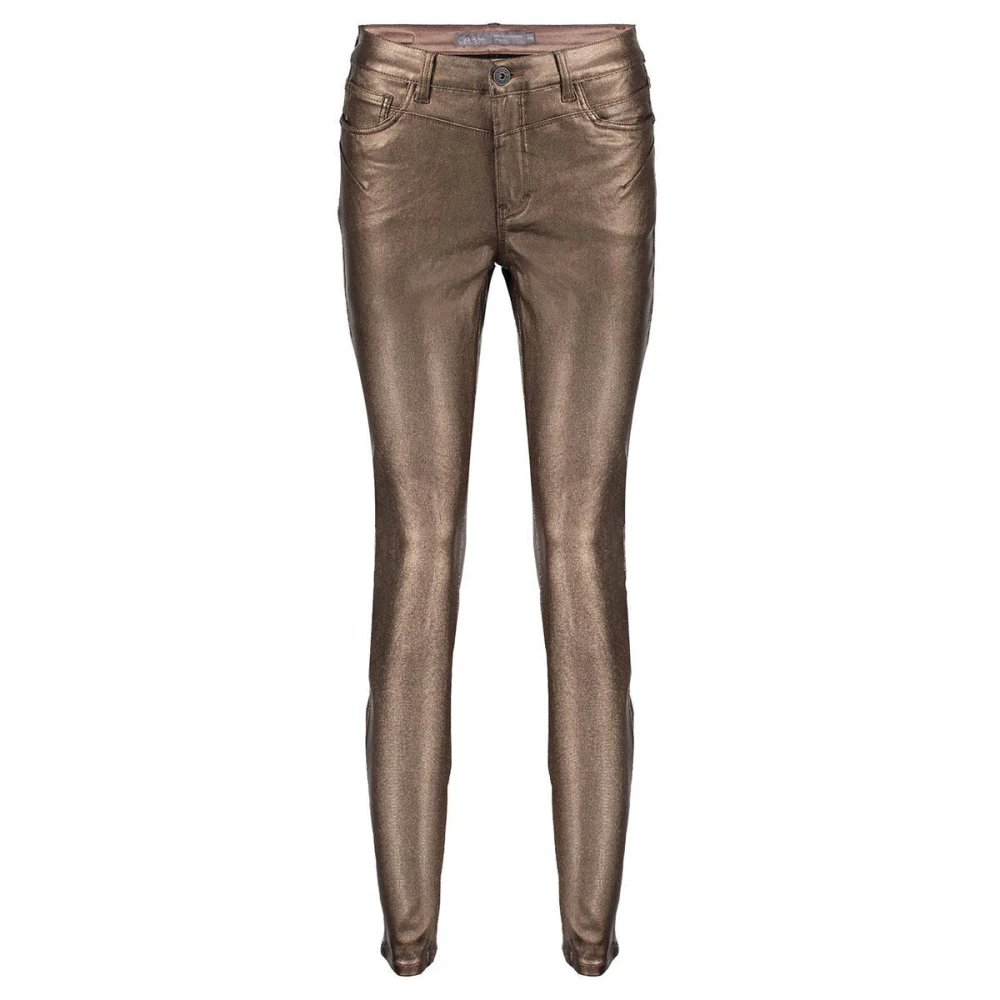 Geisha Coated Skinny Jeans Brown Dames