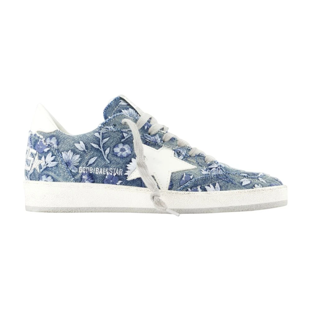Golden Goose Blue Sneakers, Female, 2 Uk, Ballstar Embroidered Floral Sneaker