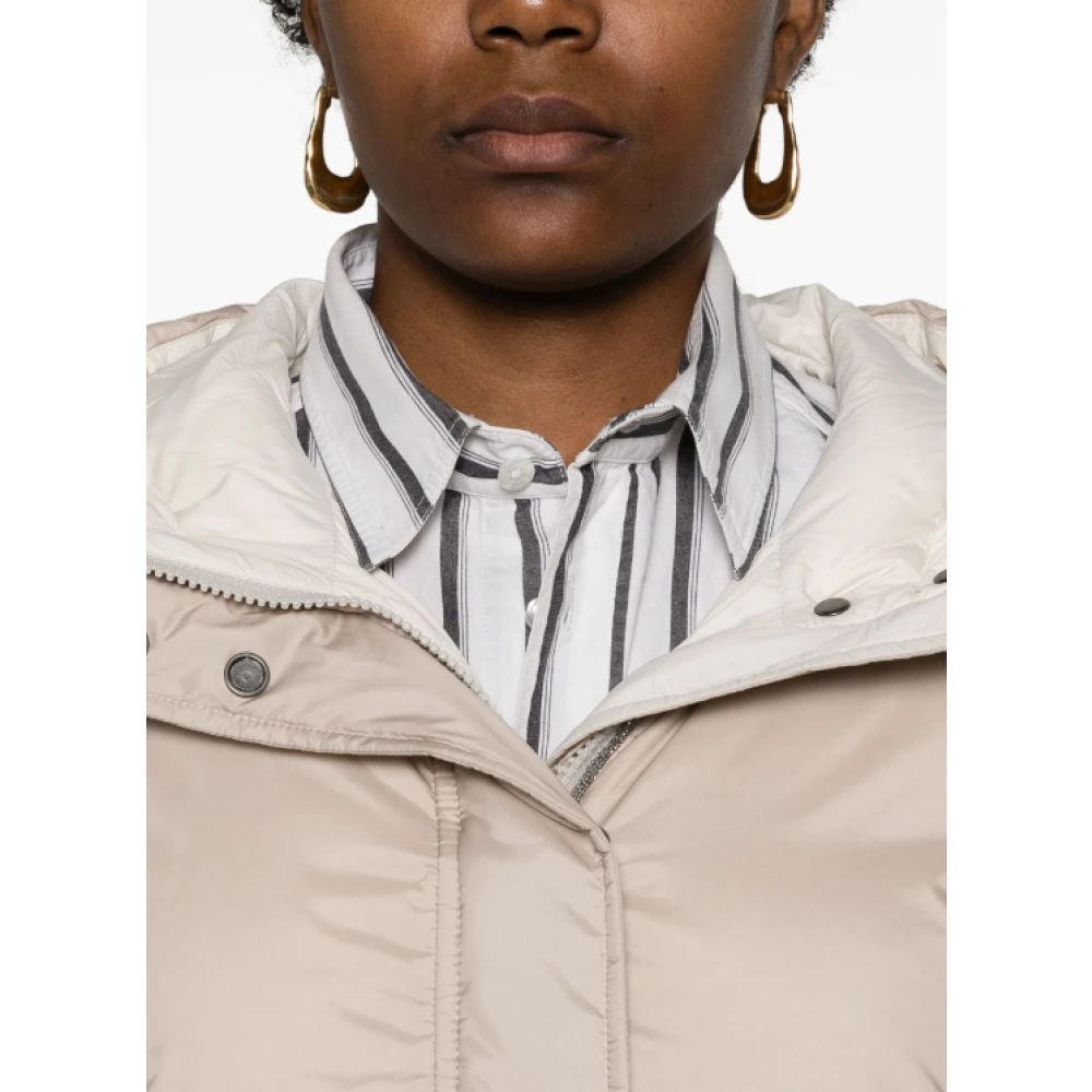 BRUNELLO CUCINELLI Gewatteerd Gilet met Monili Detail Beige Dames
