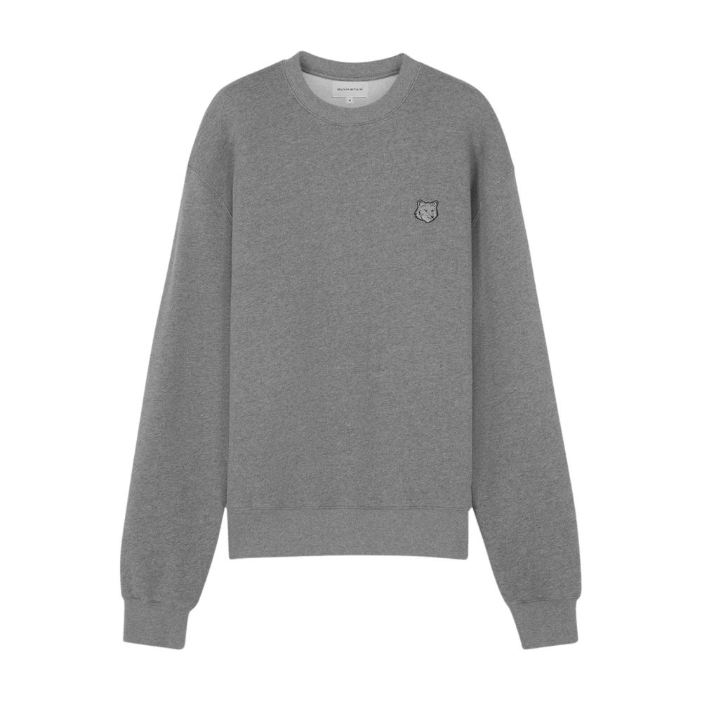 Maison Kitsuné Vos Katoenen Sweatshirt Gray Heren