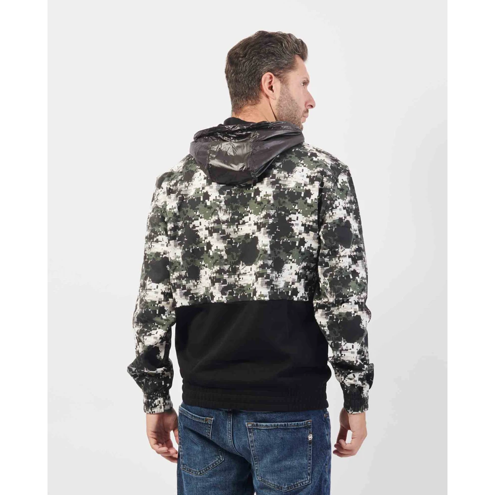 Emporio Armani EA7 Hoodie met ritssluiting zakken en elastiek Multicolor Heren