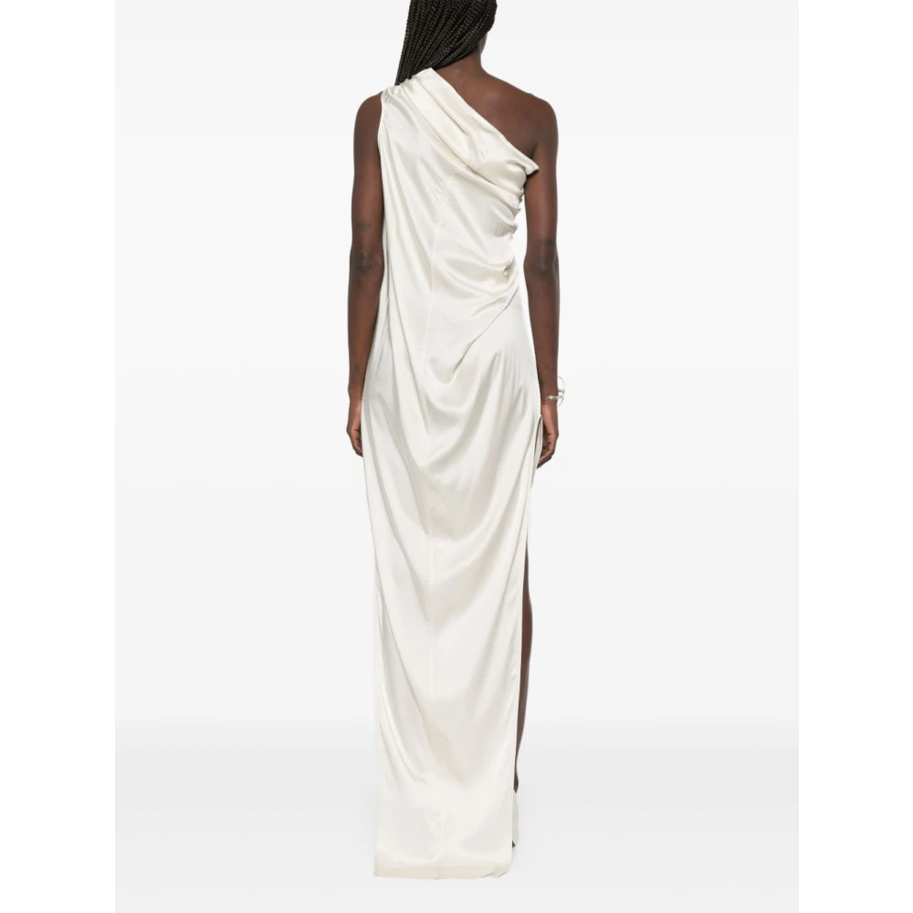 Rick Owens Jurk met één schouder en zijsplit Beige Dames
