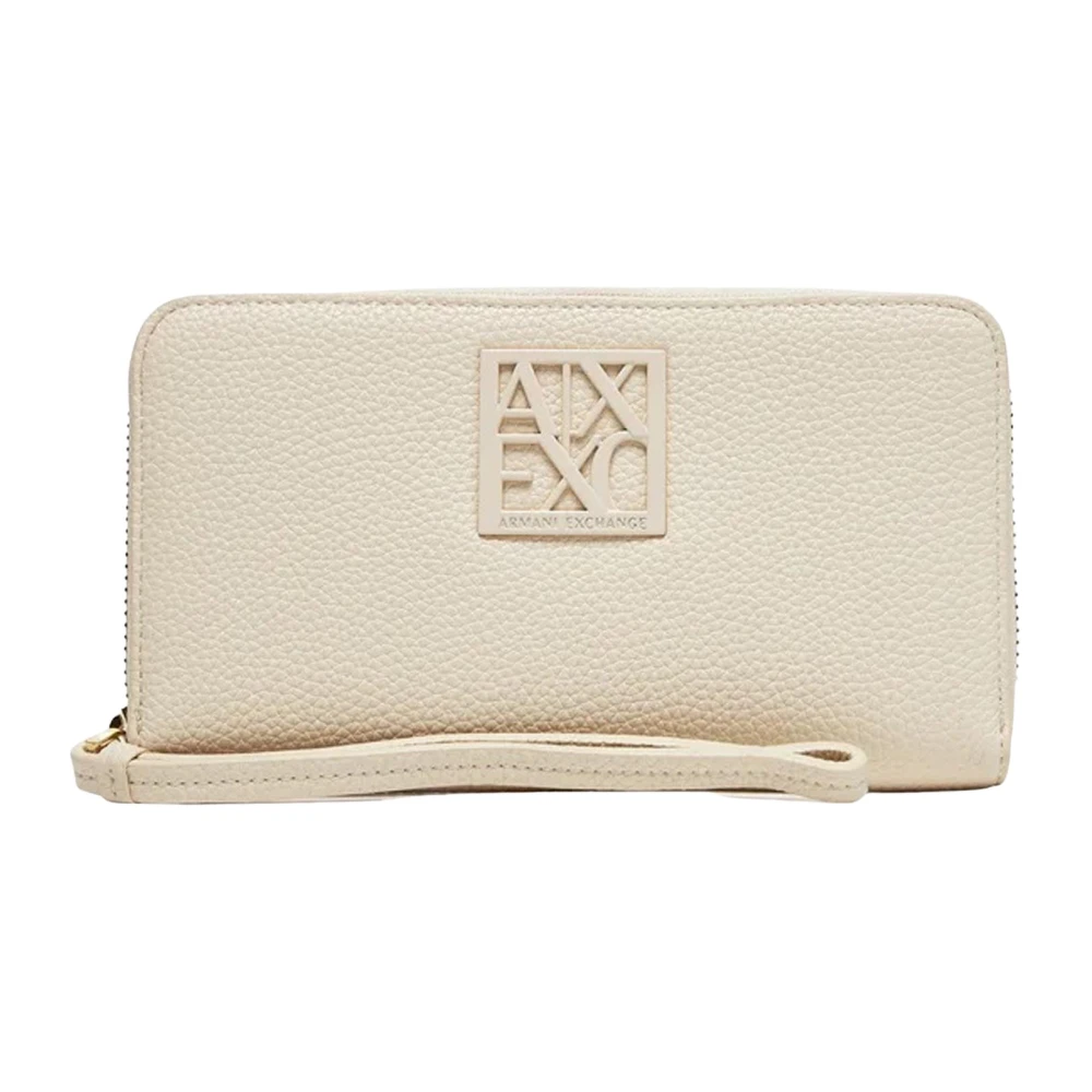 Armani Exchange Damen Beige Geldbörse Mit Reißverschluss In Burgund