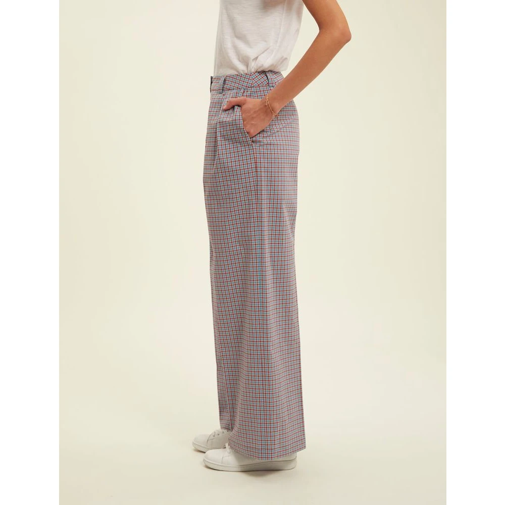 Ines De La Fressange Paris Luciano turquoise geruite broek Multicolor Dames