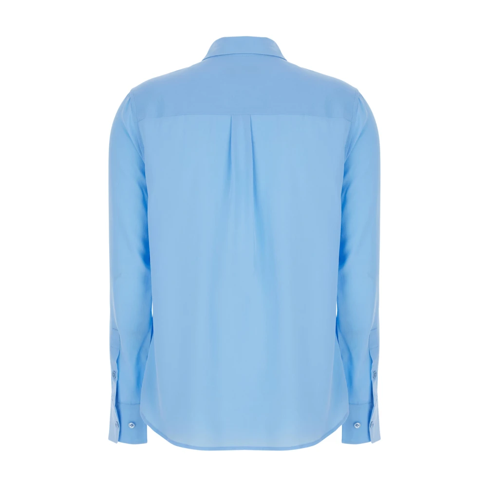 Equipment Zijden Blauwe Shirt met Zakken Blue Dames