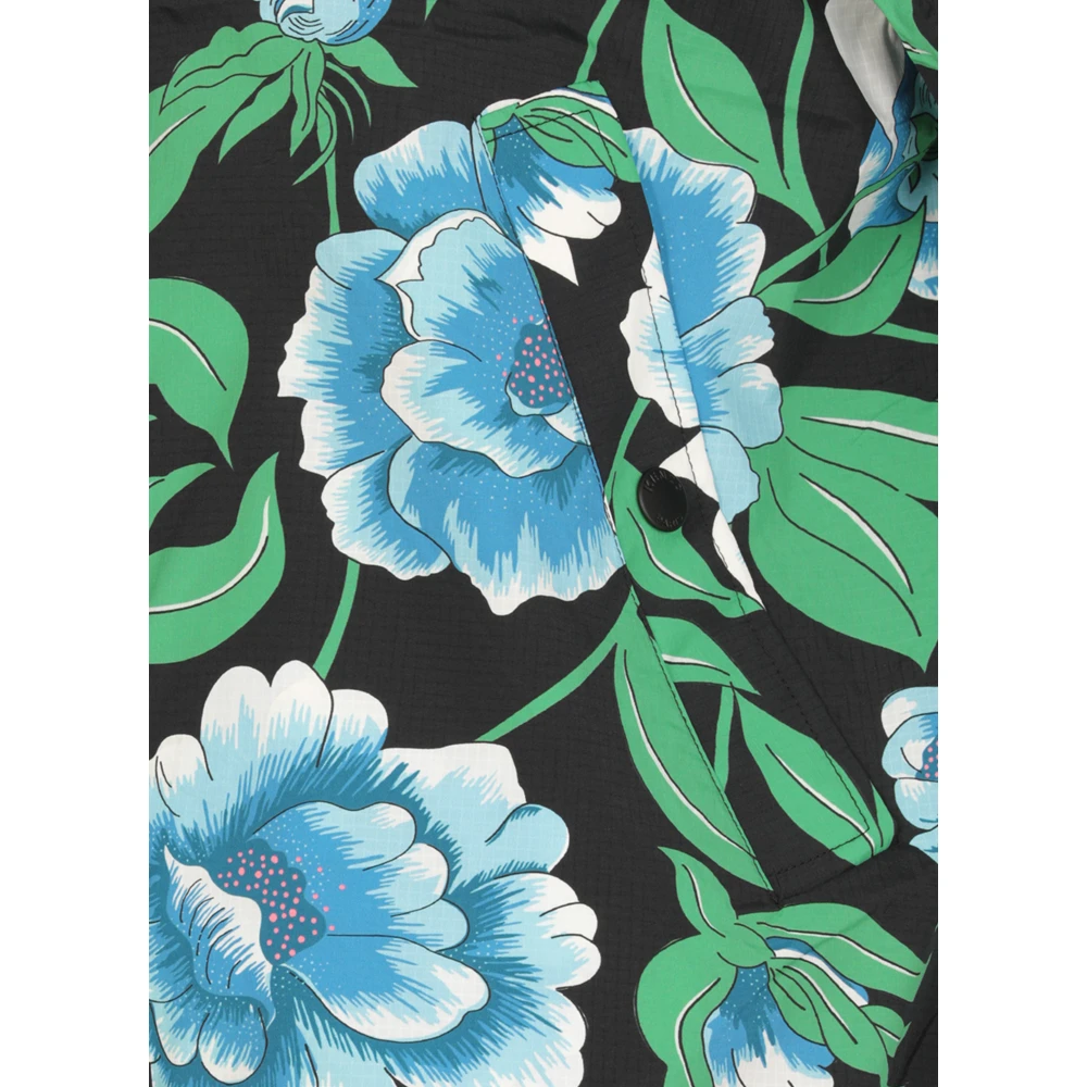 Kenzo Zwarte Waterdichte Bloemenjas Multicolor Dames